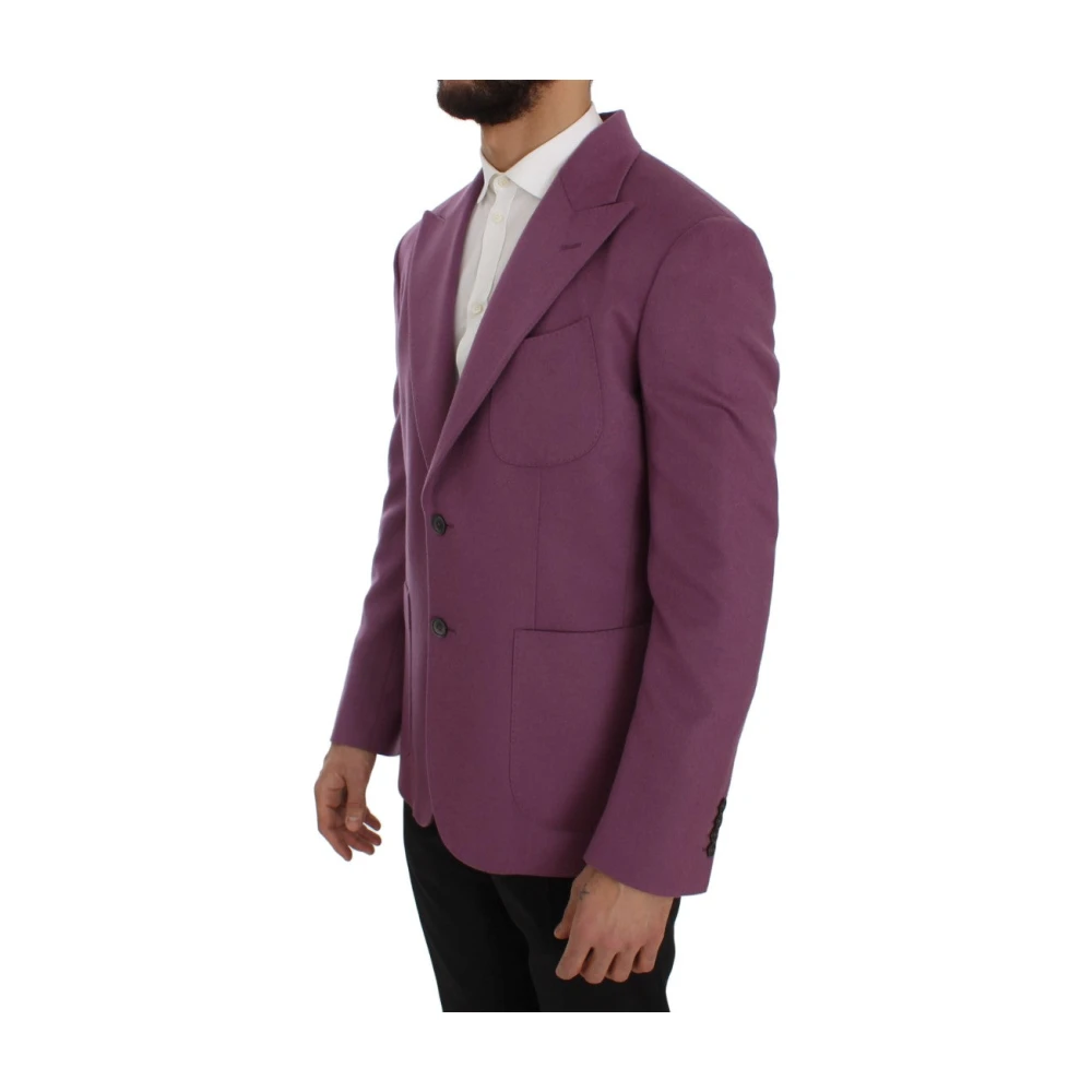 Dolce & Gabbana Luxe Paarse Kasjmier Zijde Blazer Purple Heren