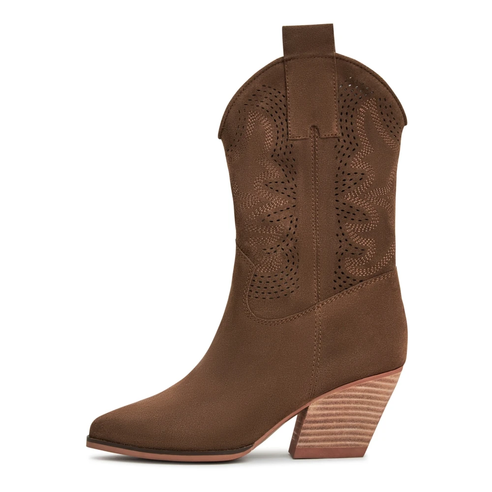 Cesare Gaspari Lyxiga Mocka Cowboy Boots - Brun Brown, Dam