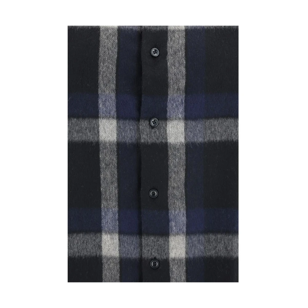 Emporio Armani Geruite wollen overhemd klassieke pasvorm Multicolor Heren