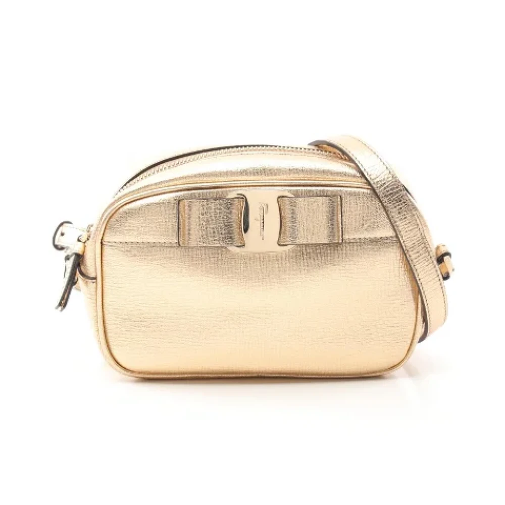Salvatore Ferragamo Pre-owned Leather shoulder-bags Yellow Dames