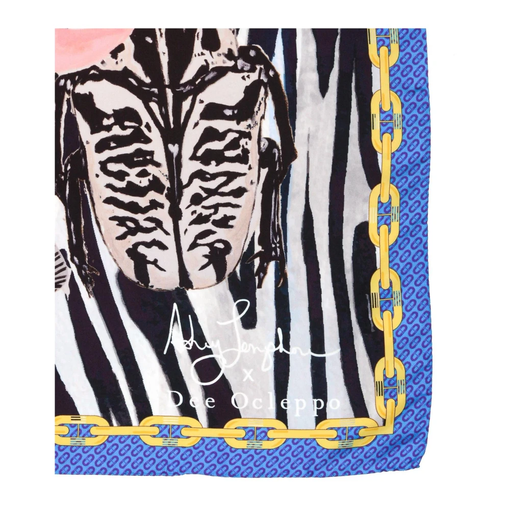 Dee Ocleppo Dynamische Zebra Zijden Sjaal Multicolor Dames