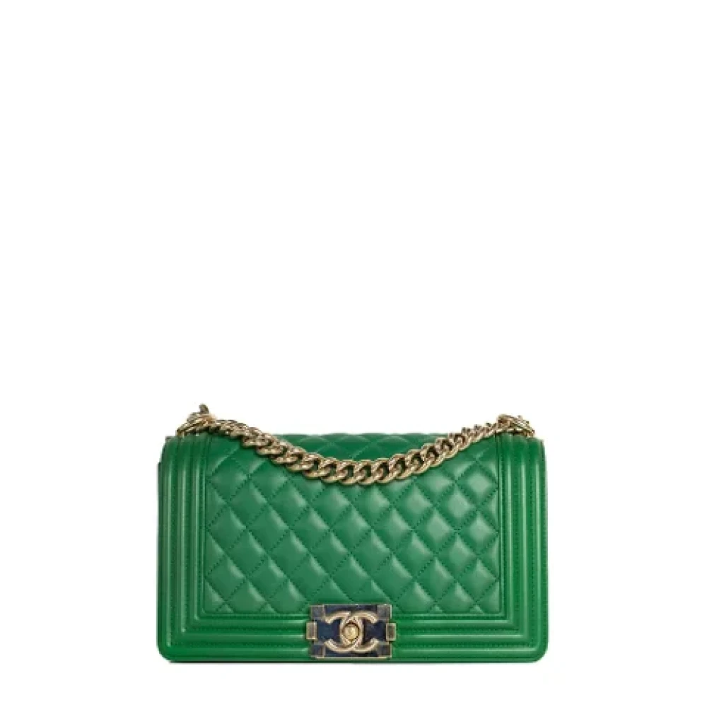 Chanel Vintage Pre-owned Leather chanel-bags Green Dames