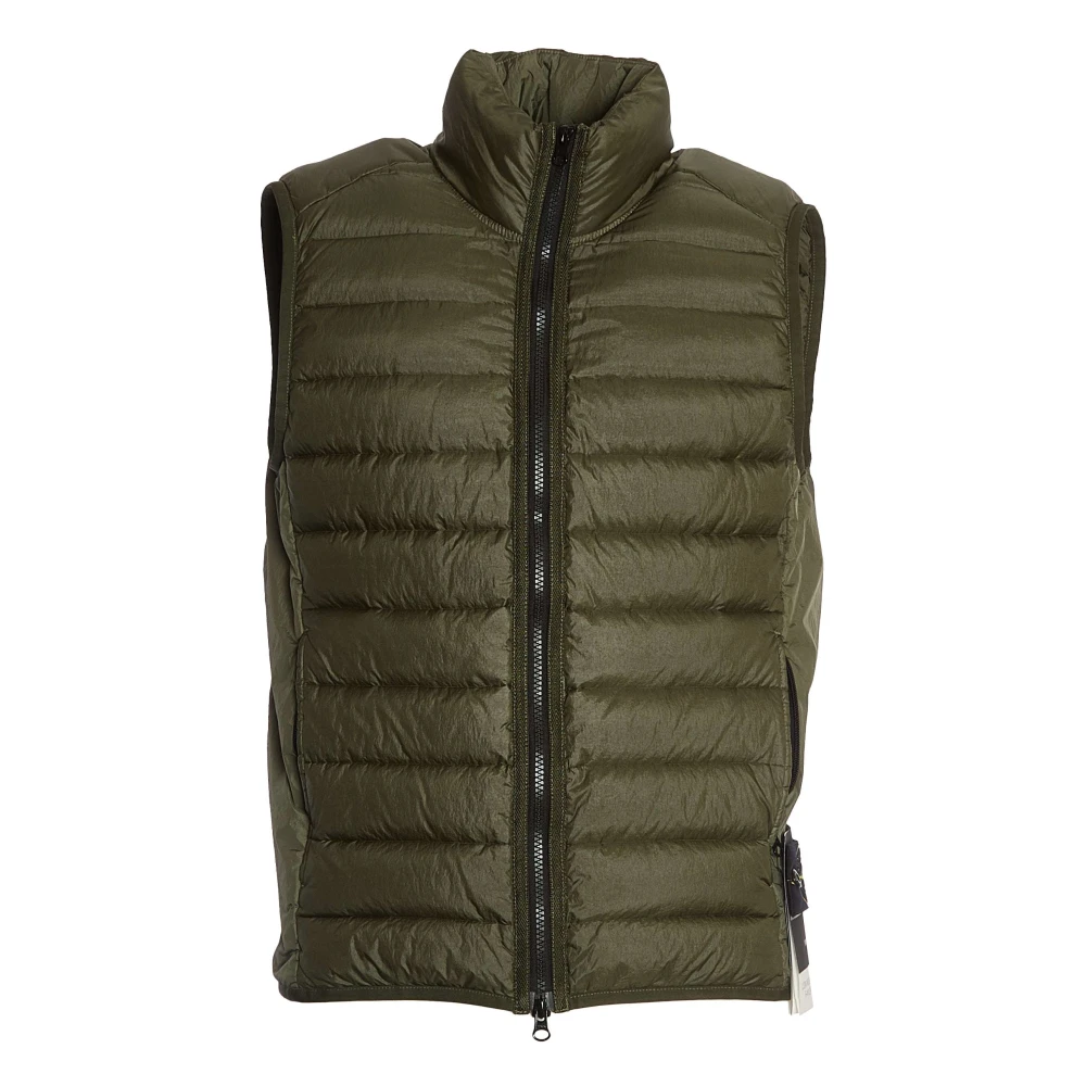 Stone Island Vest met een opstaande kraag Green Heren