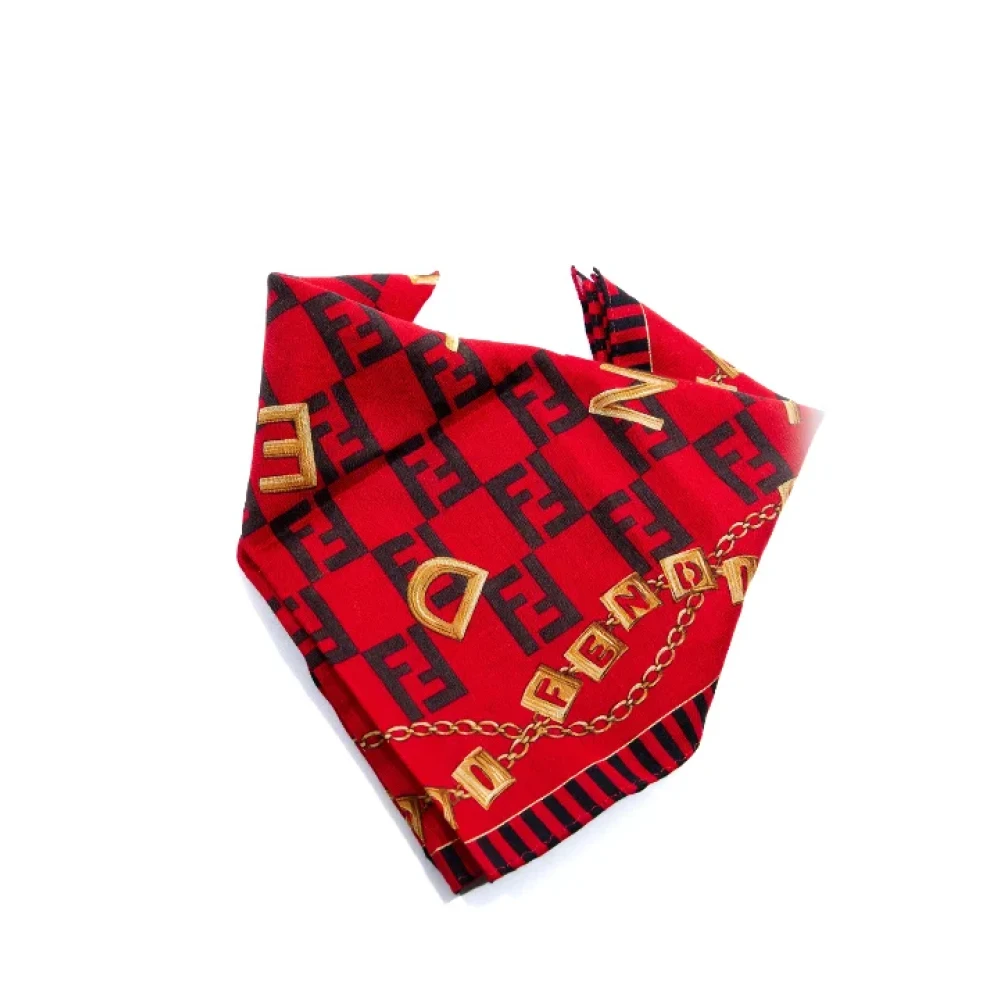 Fendi Vintage Pre-owned Fabric scarves Red Dames
