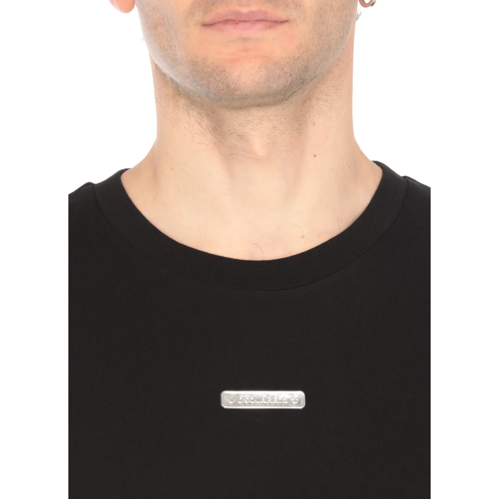 Dsquared2 Zwarte Katoenen Crewneck T-shirt met Logo Black Heren