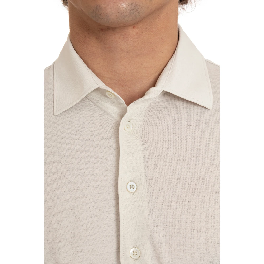 Herno Katoenen Polo Shirt Lange Mouwen Stretch White Heren