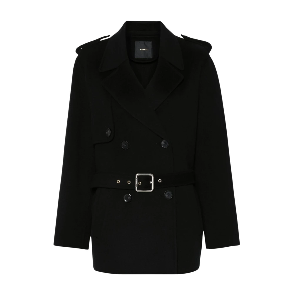Pinko Zwarte Jassen voor Vrouwen Black Dames