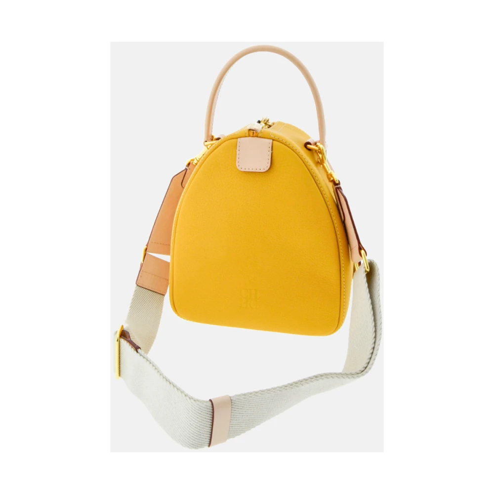 Carolina Herrera Vergrendelde Mimosa Leren Tas Yellow Dames
