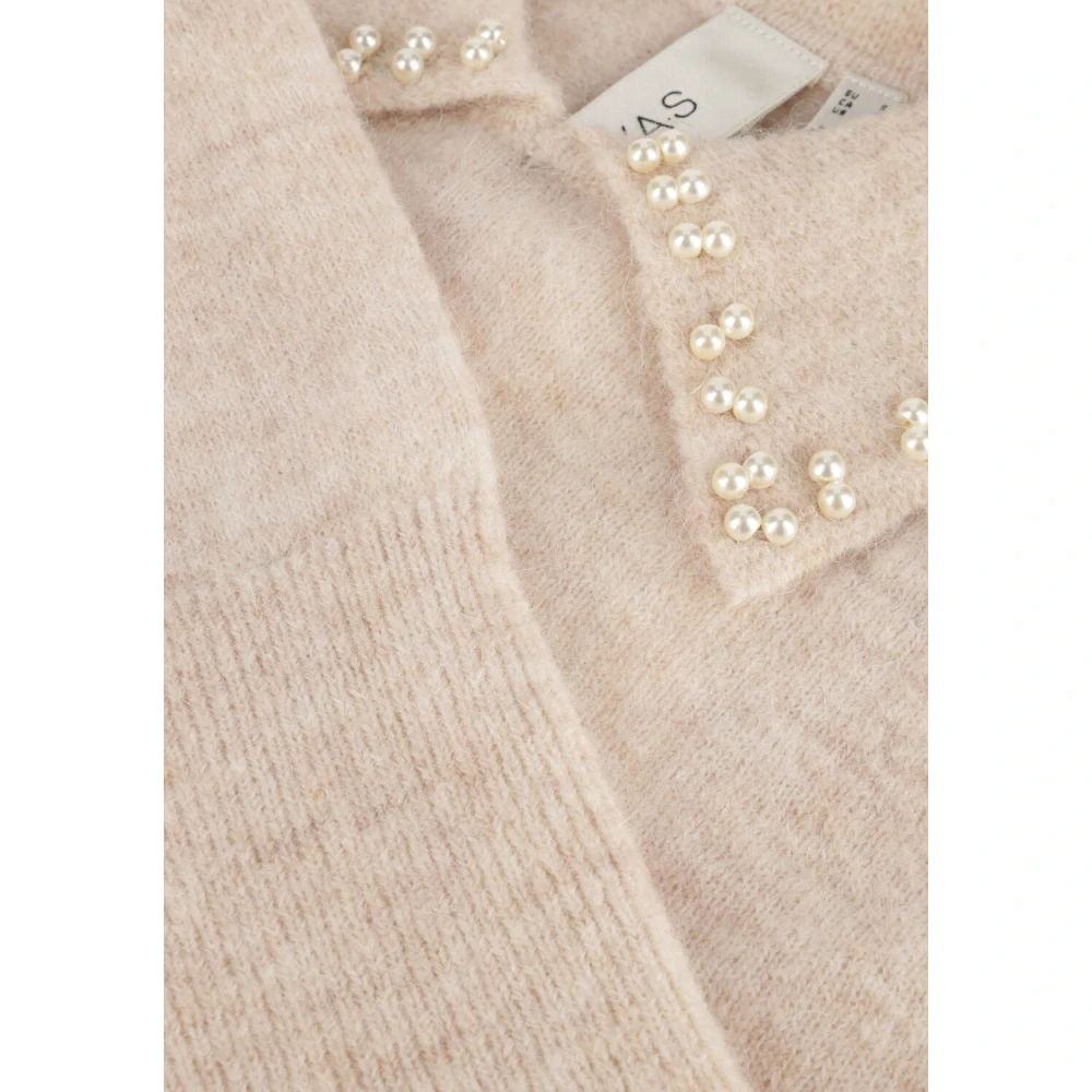 Y.A.S Witte Gebreide Trui voor Moderne Vrouwen Beige Dames