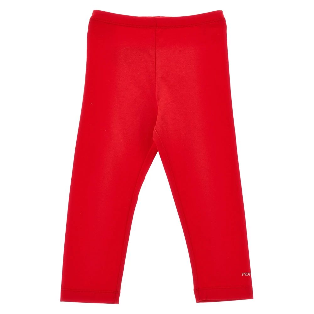 Monnalisa Girls Red Branded Leggings Ss2025