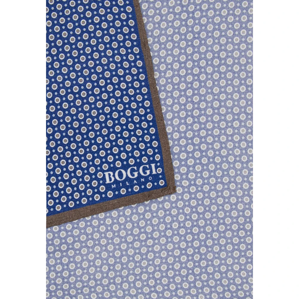 Boggi Milano Polka Dot Zijden Clutch Tas Blue Heren