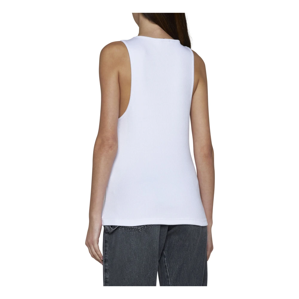 JW Anderson Witte Anker Borduur Tank Top White Dames