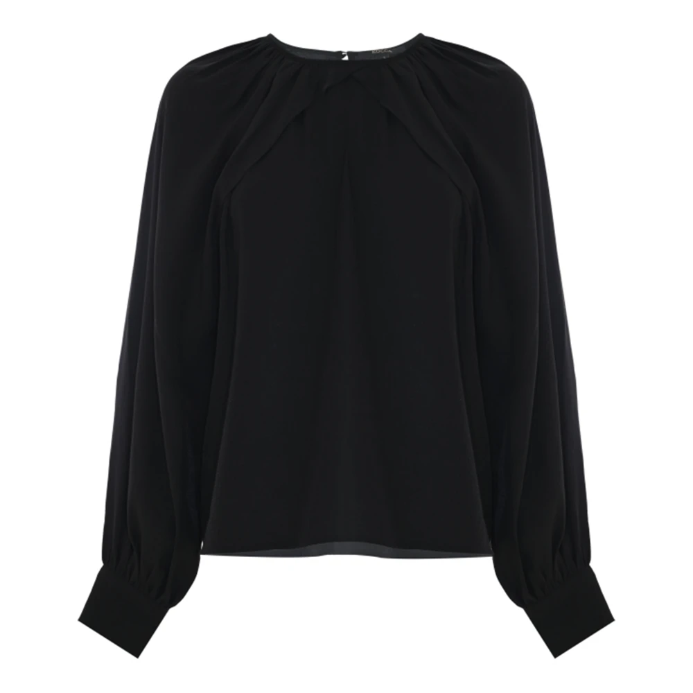 Kocca Blouse met gedrapeerde mouwen Black Dames