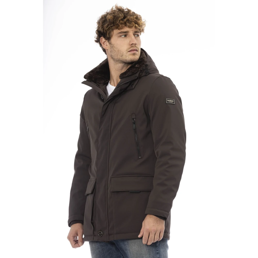 Baldinini Hooded jas met ritssluiting Brown Heren