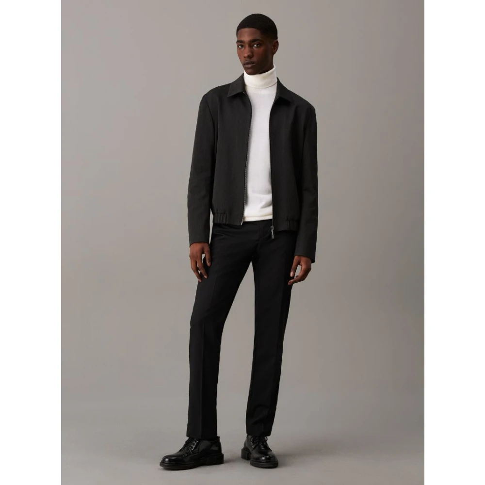 Calvin Klein Merino Wol Rolhals Trui White Heren