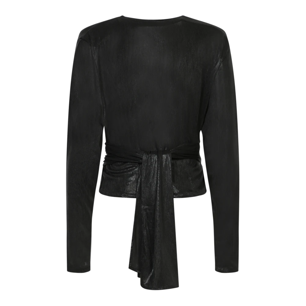 IRO Zwart Crossover Blouse Elegant Statement Stuk Black Dames