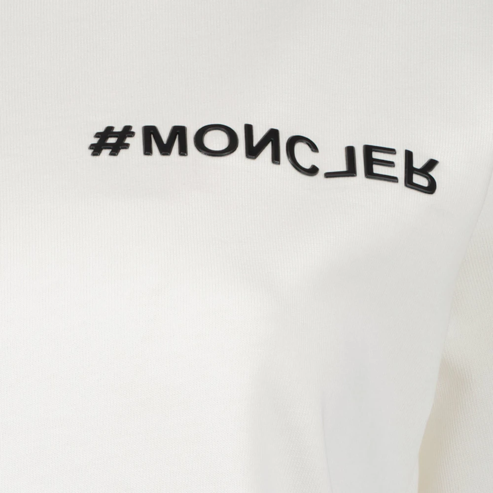 Moncler Logo Oversized Ronde Hals T-shirt White Dames