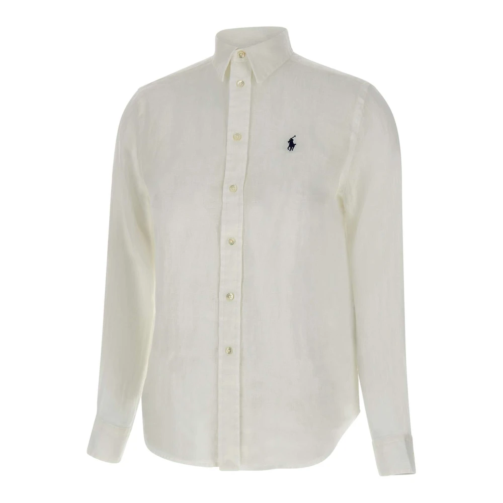 Polo Ralph Lauren Klassieke Witte Linnen Overhemd White Dames