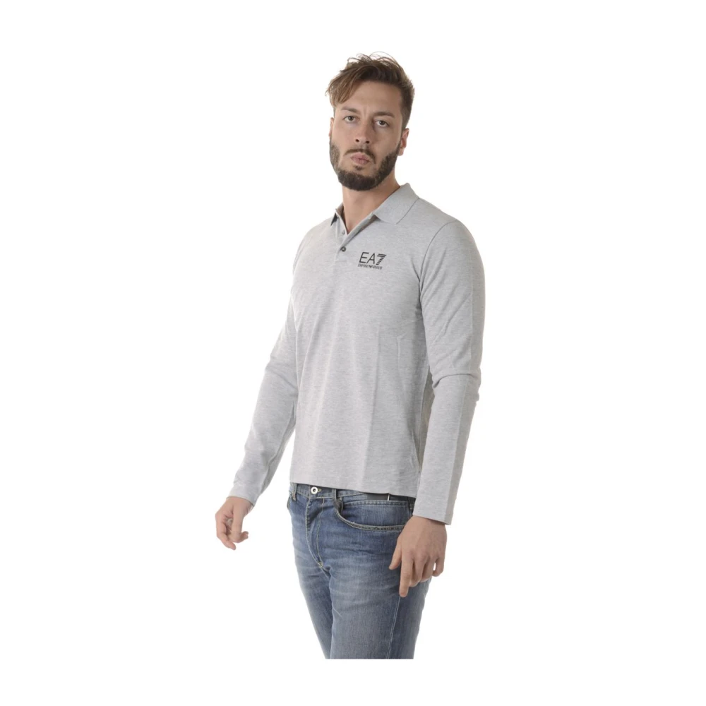 Emporio Armani EA7 Klassieke Polo Shirt voor Mannen Gray Heren