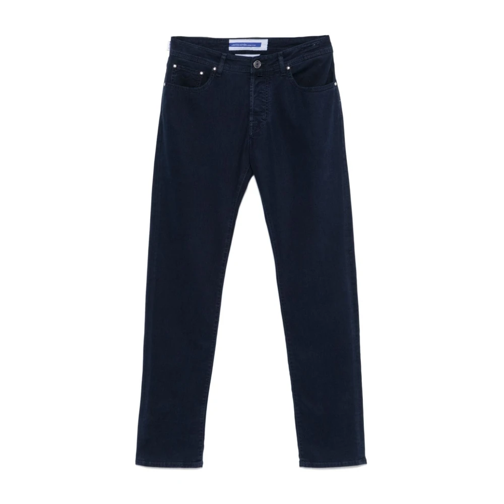 Jacob Cohën Blauwe Gestructureerde Tapered Leg Jeans Blue Heren