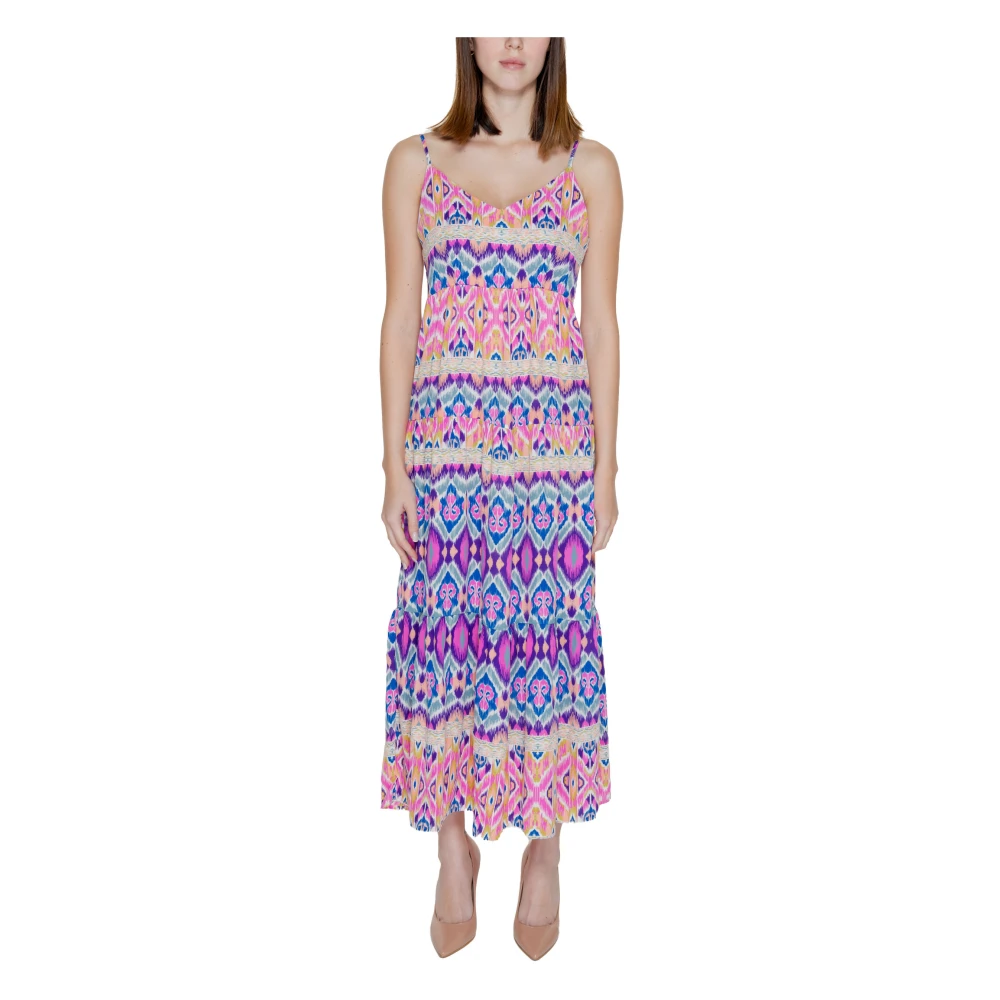 Only Roze Geometrische Sweetheart Jurk Multicolor Dames
