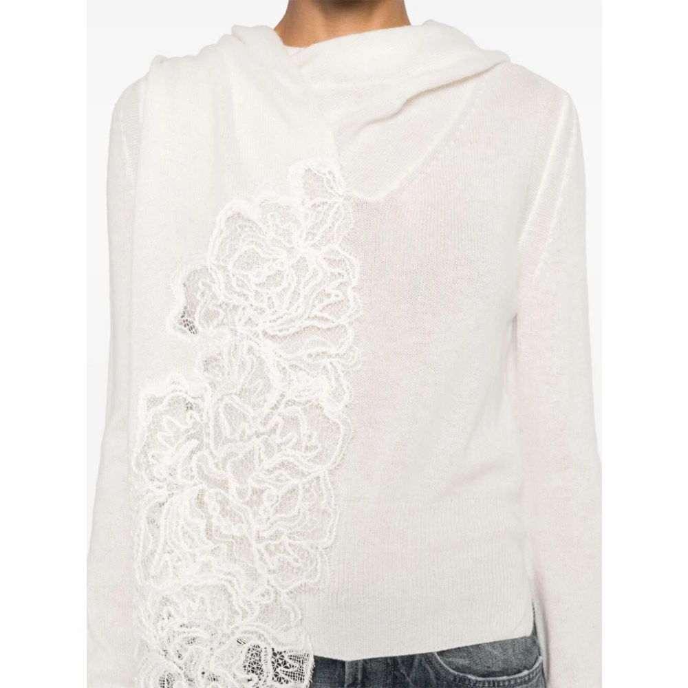 Ermanno Scervino Witte Trui met Ronde Hals White Dames