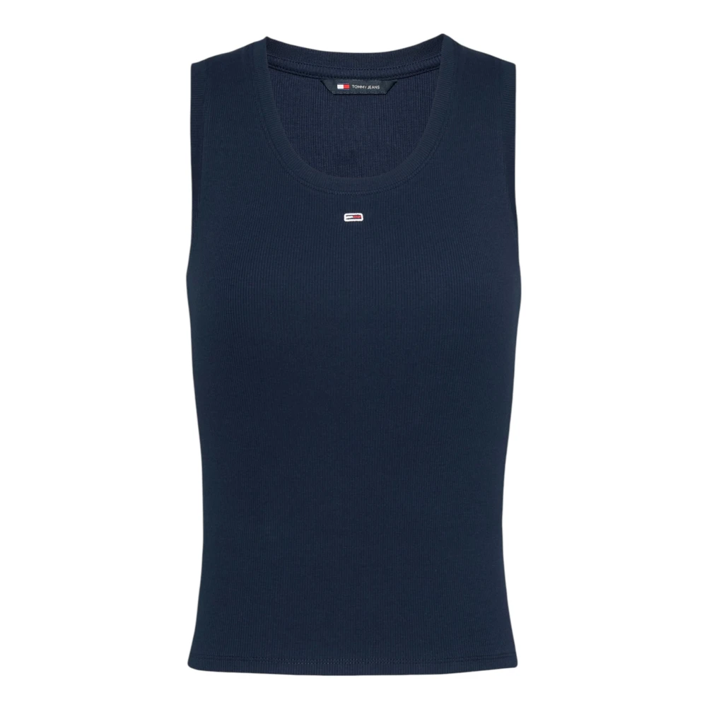 Tommy Jeans Blauw Mouwloos Tank Top Blue Dames