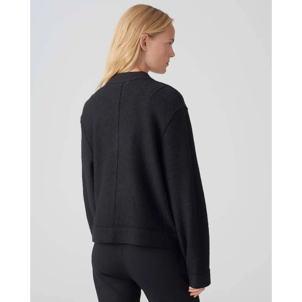 Opus Stijlvolle Jas met Hosana Detail Black Dames