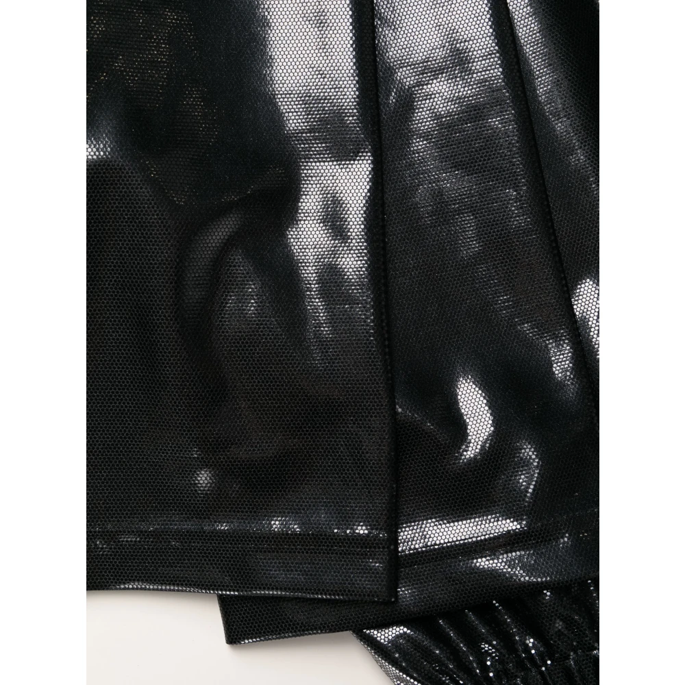 Junya Watanabe Zwarte elastische taille viny broek Black Heren