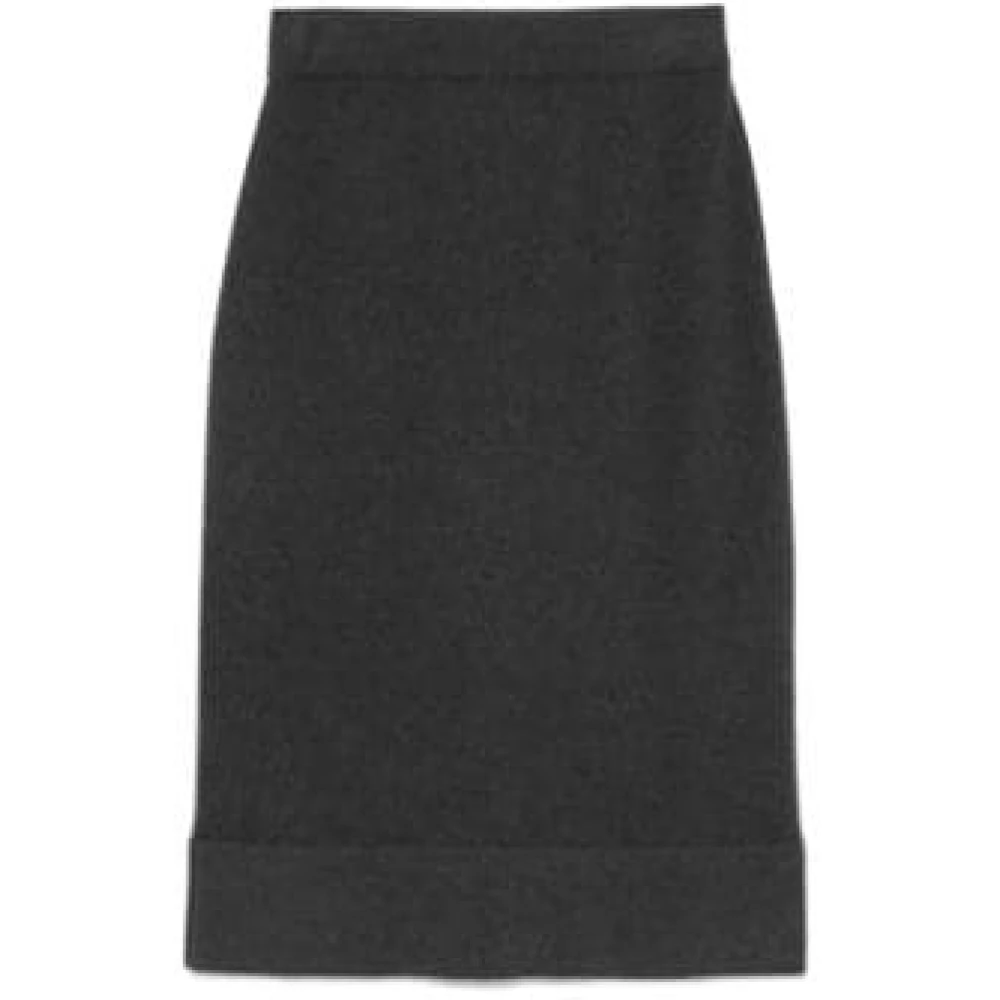 BRUNELLO CUCINELLI Midi Gebreide Rok Black Dames