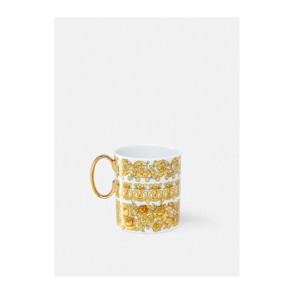 Versace Handvat Glas Beker Yellow Unisex