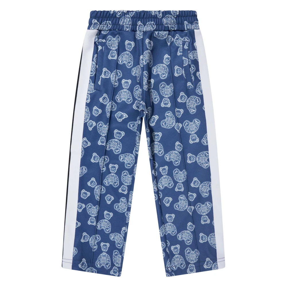 Palm Angels Blue Bear Paisley Track Trousers - Male - Trousers - Blue - 10 Y - Kids