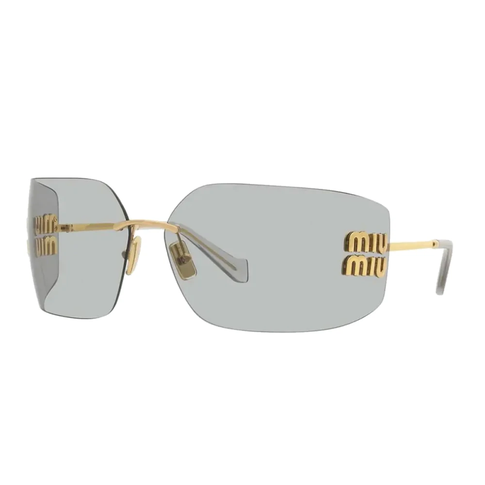 Miu Miu , Sunglasses, Female, Yellow, One Size, Stylish Rimless Sunglasses Mu54ys