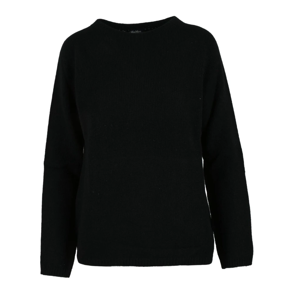 Max Mara Grijze Wol-Kasjmier Crew Neck Sweater Black Dames