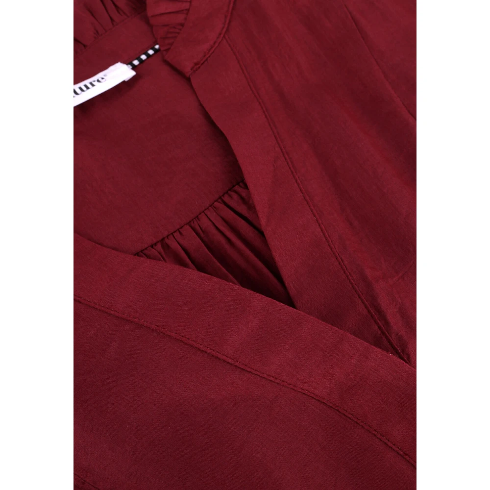 Co'Couture Petra V-hals Blouse Bordeaux Red Dames