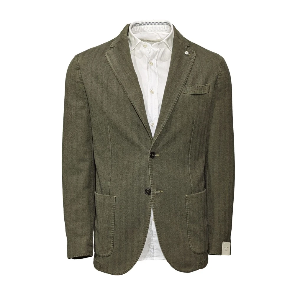 L.b.m. 1911 Men's Green Italian Sophisticated Cashmere Touch Blazer - Blazers - M - Jackets