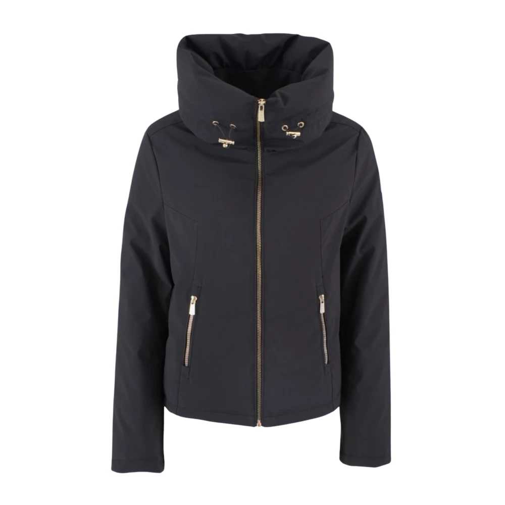 YES ZEE Zwarte gewatteerde jas met hoge kraag Black Dames