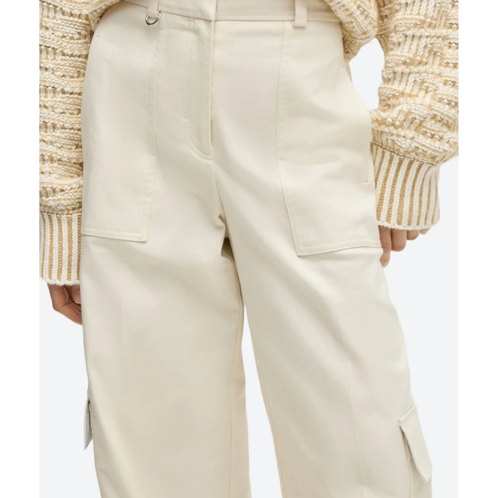 Hugo Boss Cargo Twill Katoenen Broek White Dames