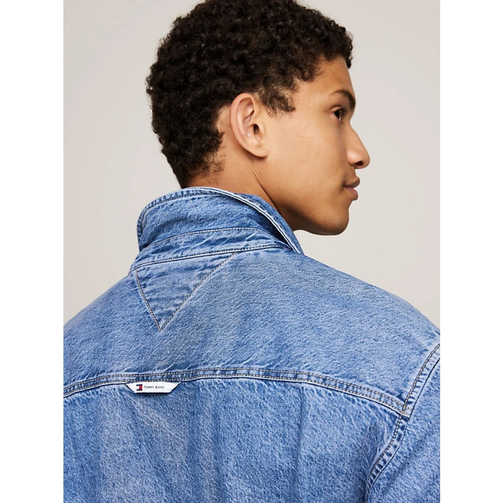 Tommy Jeans Utility Denim Overshirt Blue Heren