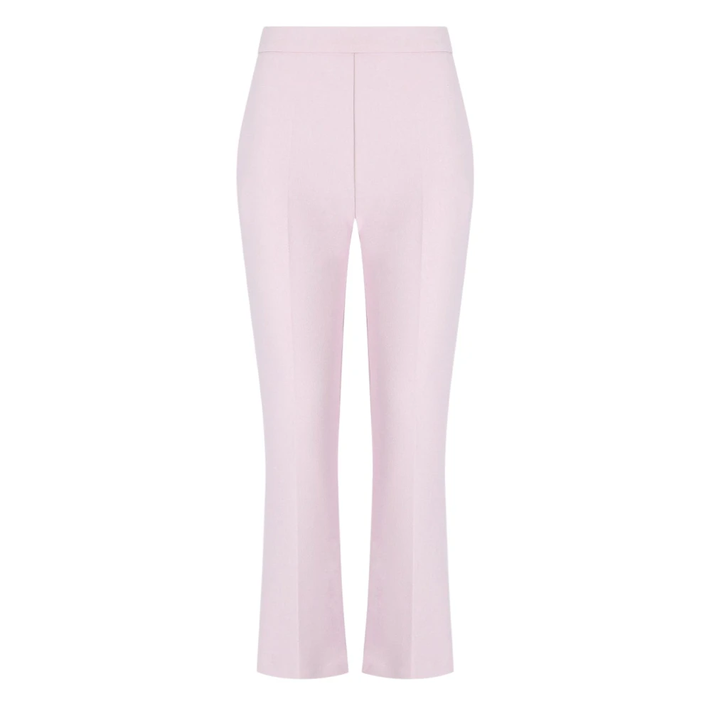 Elisabetta Franchi Pink Cropped Flared Trousers - Female - Wide Trousers - L - Trousers