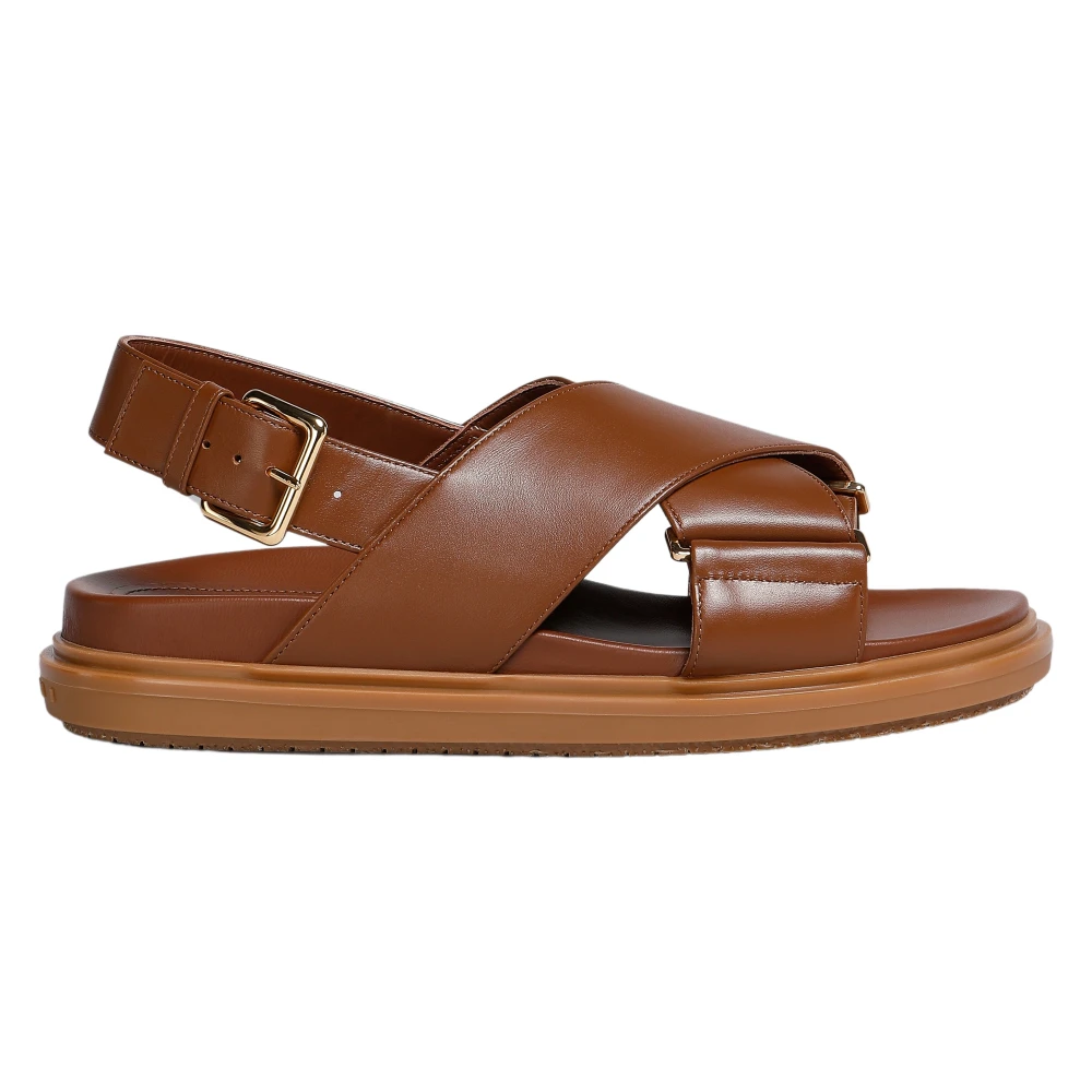 Marni Women's Brown Flat Sandals, 6 Uk, Crisscross Fussbett Sandal