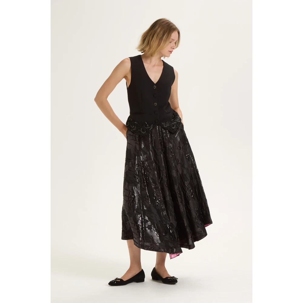 Maliparmi Precious Jacquard ROK Black Dames