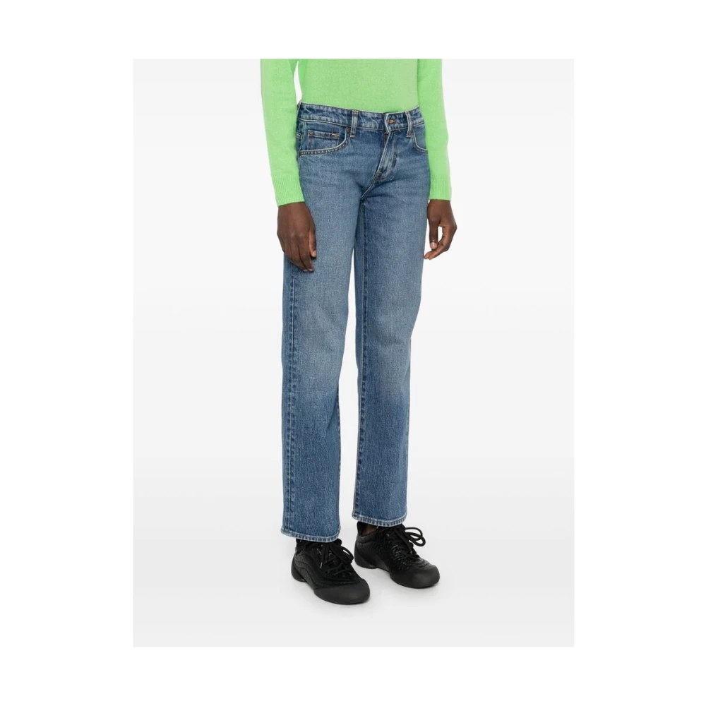 7 For All Mankind Jeans Straight Bleu Blue Dames