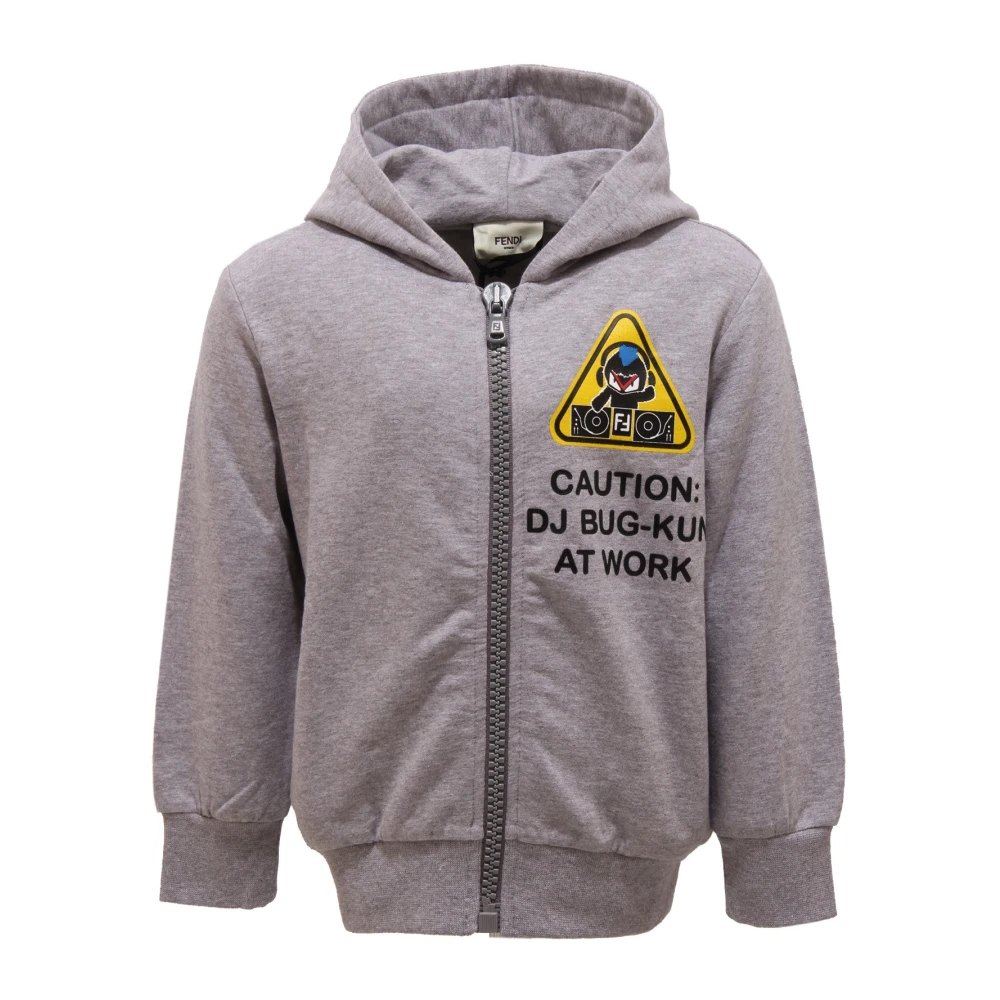 Fendi Boys Gray Jmh056 Felpa Aperta Sweatshirt - Kids Sweatshirts - 6 Y - Kids