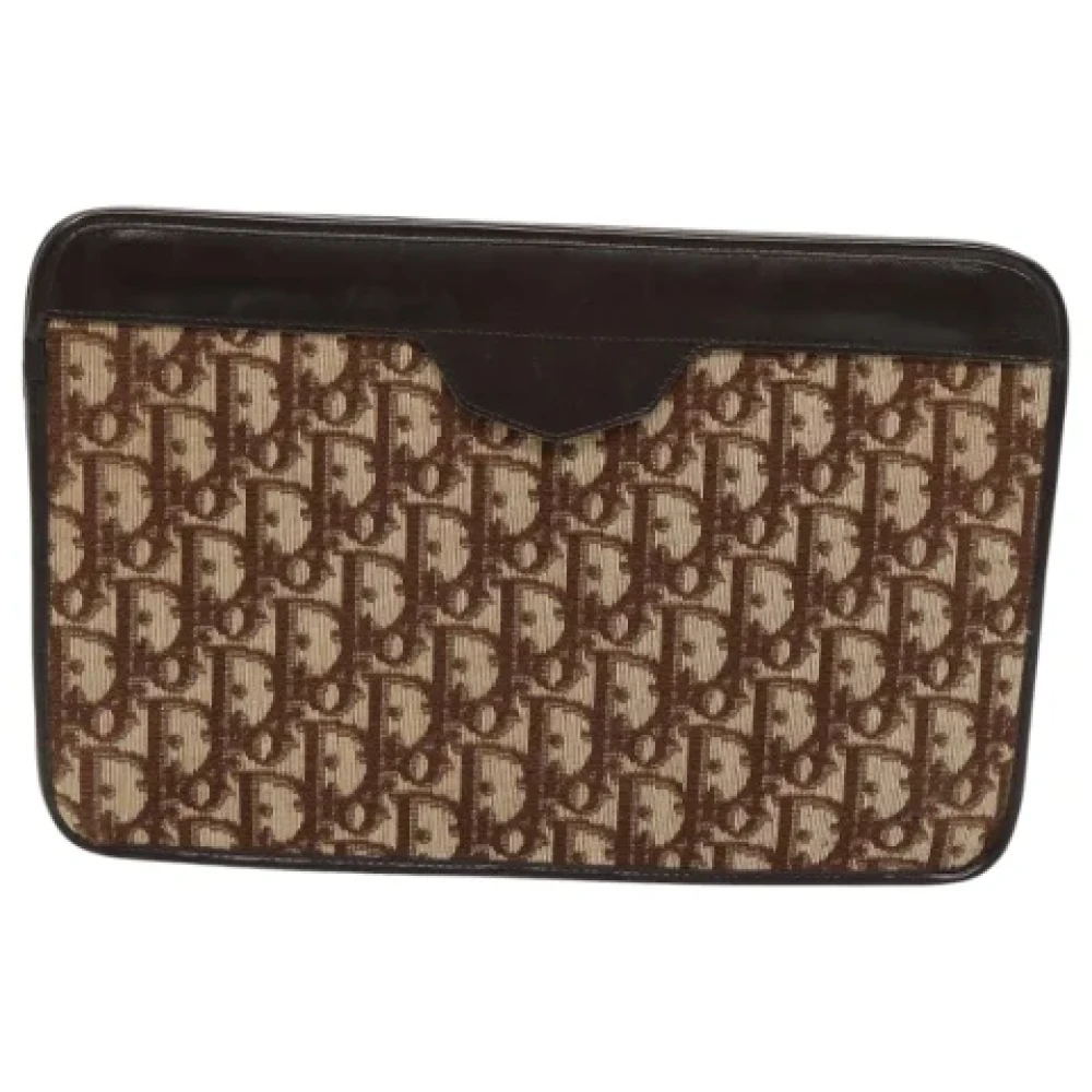 Dior Vintage Pre-owned Canvas clutches Brown Dames