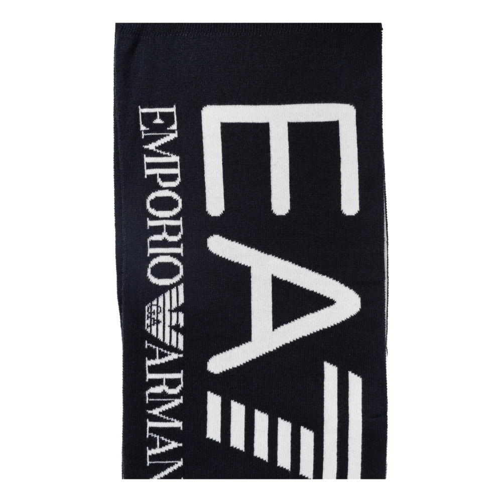 Emporio Armani EA7 Sjaal met logo Black Unisex