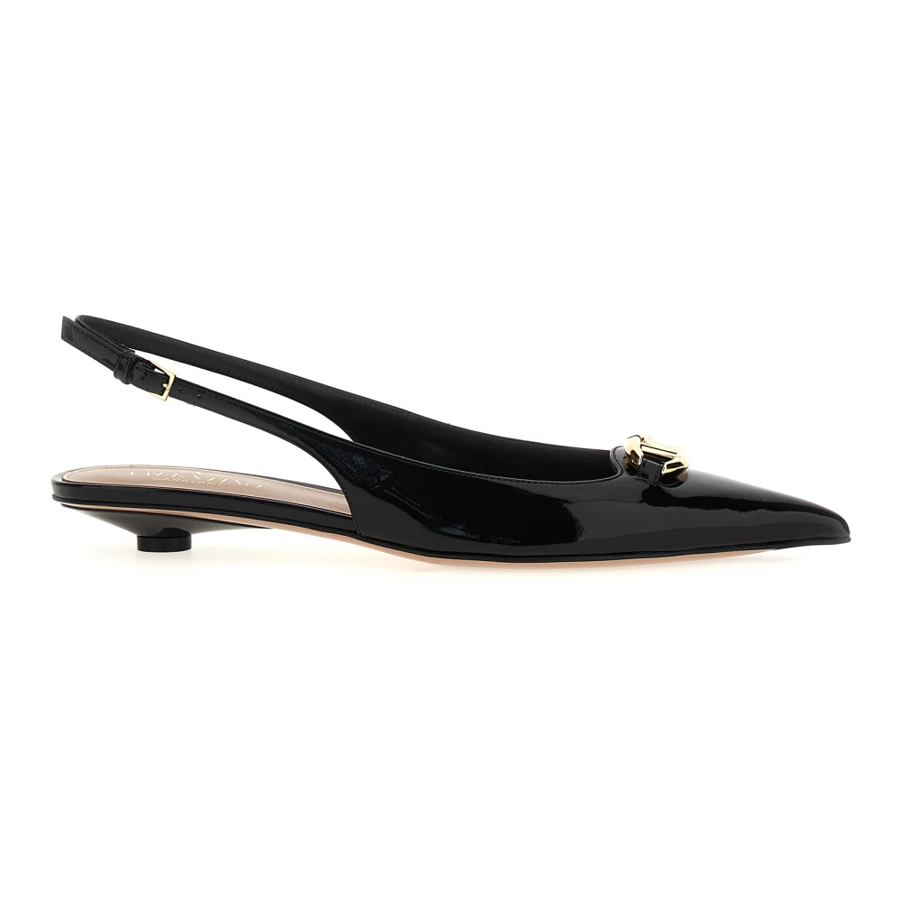 Valentino Garavani Women's Black Vlogo Moon Slingback