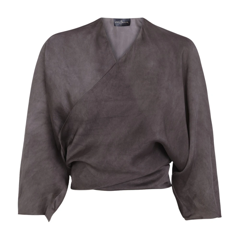Cortana Gray Blouses, Female, S, Constanza Wrap Jacket