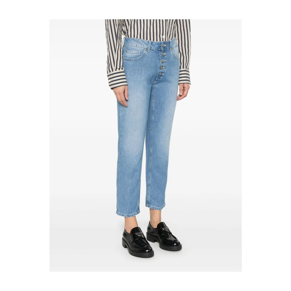 Dondup Blauwe Jeans met knoopsluiting Blue Dames
