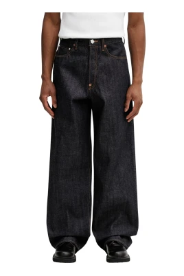 Indigo Turn Up Wide Fit Jeans